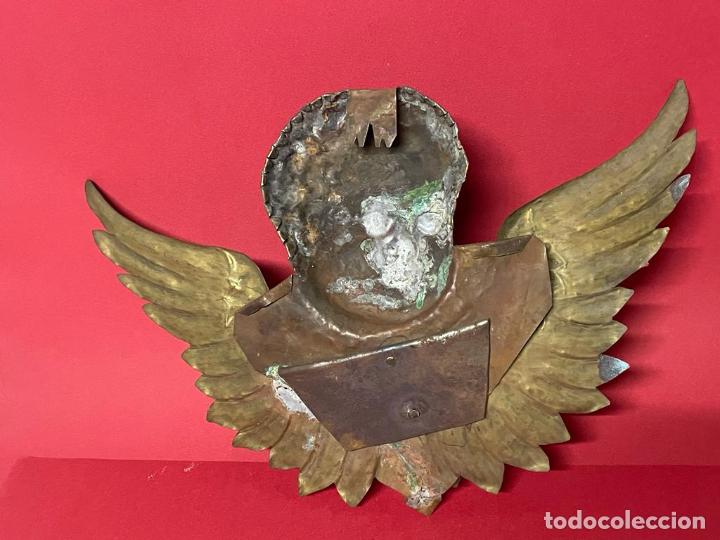 Antig&uuml;edades: ANGEL - ANTIGUO QUERUBIN EN BRONCE Y METAL - Foto 3