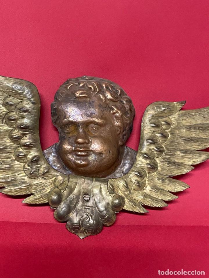 Antig&uuml;edades: ANGEL - ANTIGUO QUERUBIN EN BRONCE Y METAL AMARILLO - Foto 2