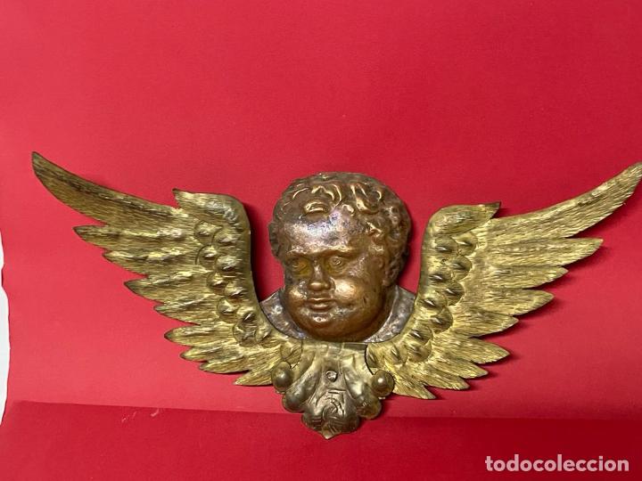 Antig&uuml;edades: ANGEL - ANTIGUO QUERUBIN EN BRONCE Y METAL AMARILLO - Foto 1