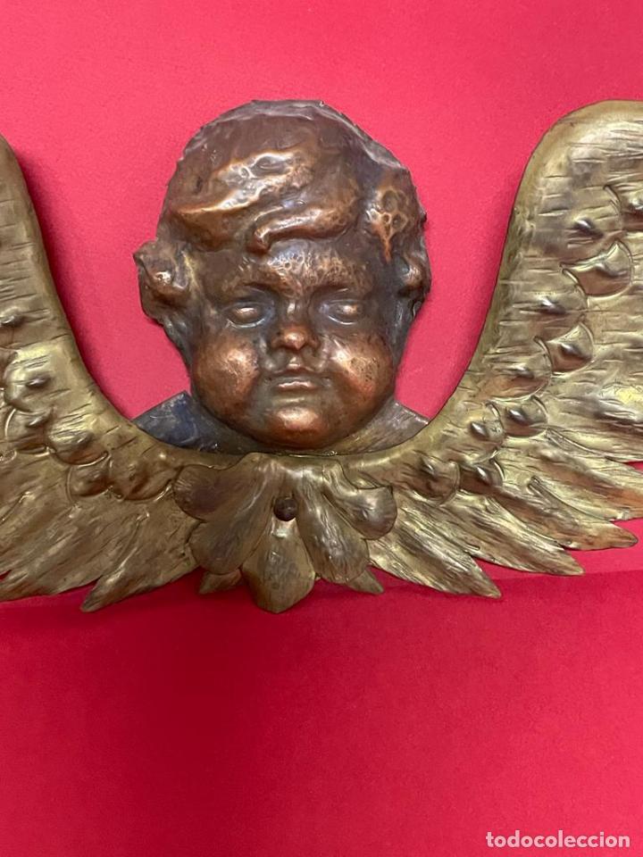 Antig&uuml;edades: ANGEL - ANTIGUO QUERUBIN EN BRONCE Y METAL AMARILLO - Foto 2
