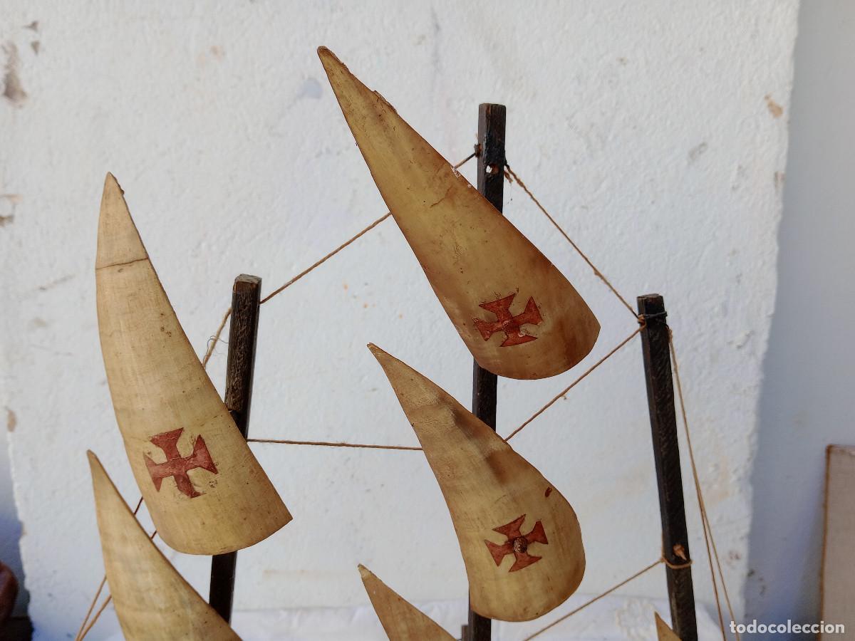 Antig&uuml;edades: barco en asta de bufalo y velas en hueso - Foto 3