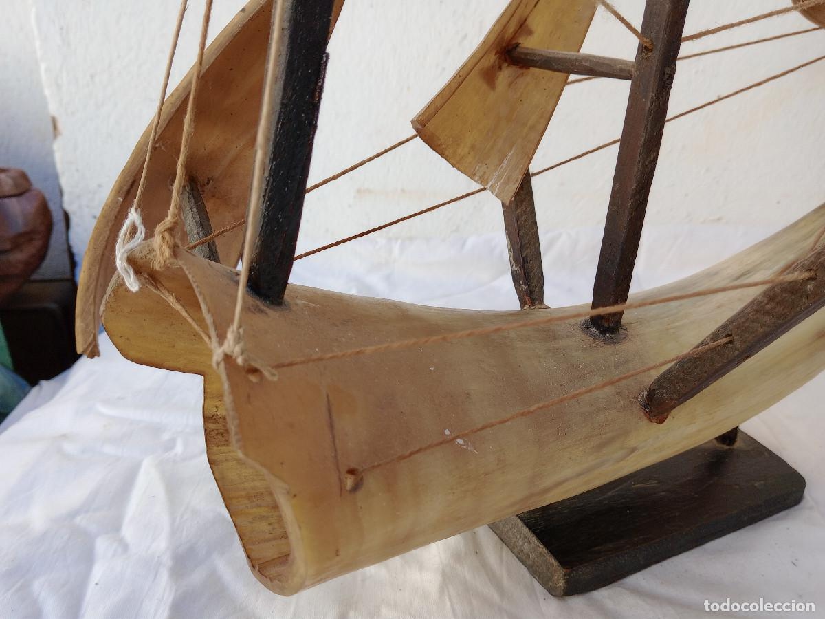 Antig&uuml;edades: barco en asta de bufalo y velas en hueso - Foto 6