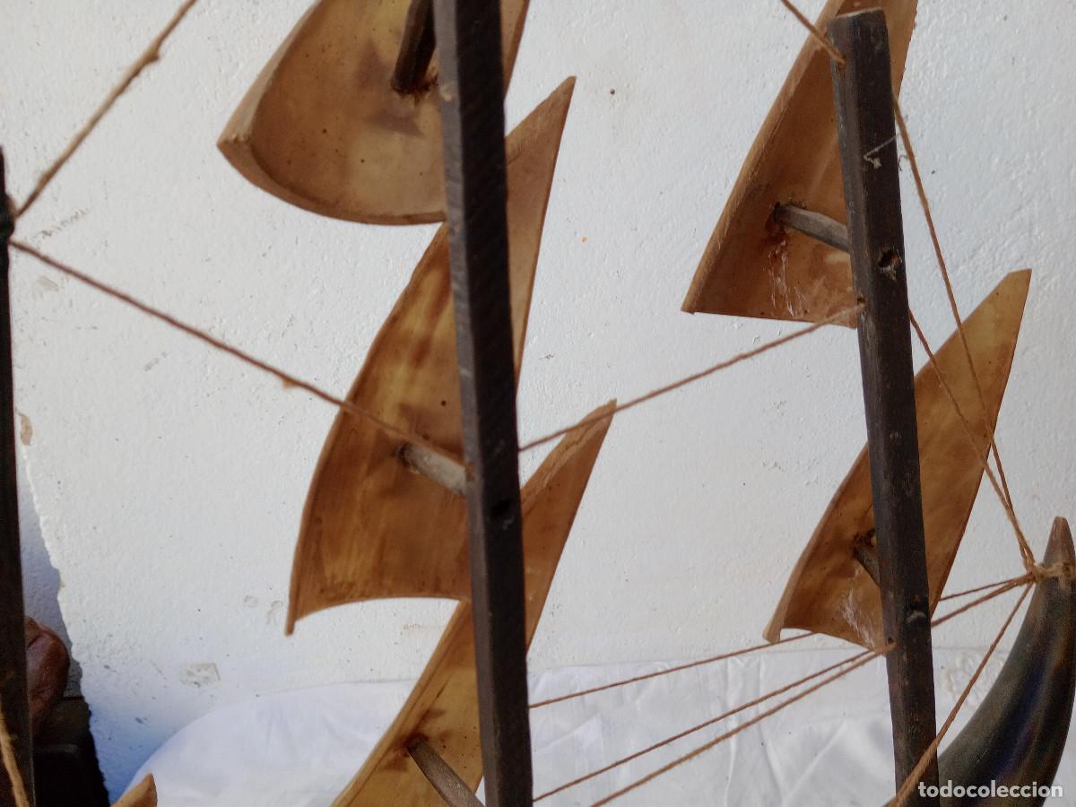 Antig&uuml;edades: barco en asta de bufalo y velas en hueso - Foto 9