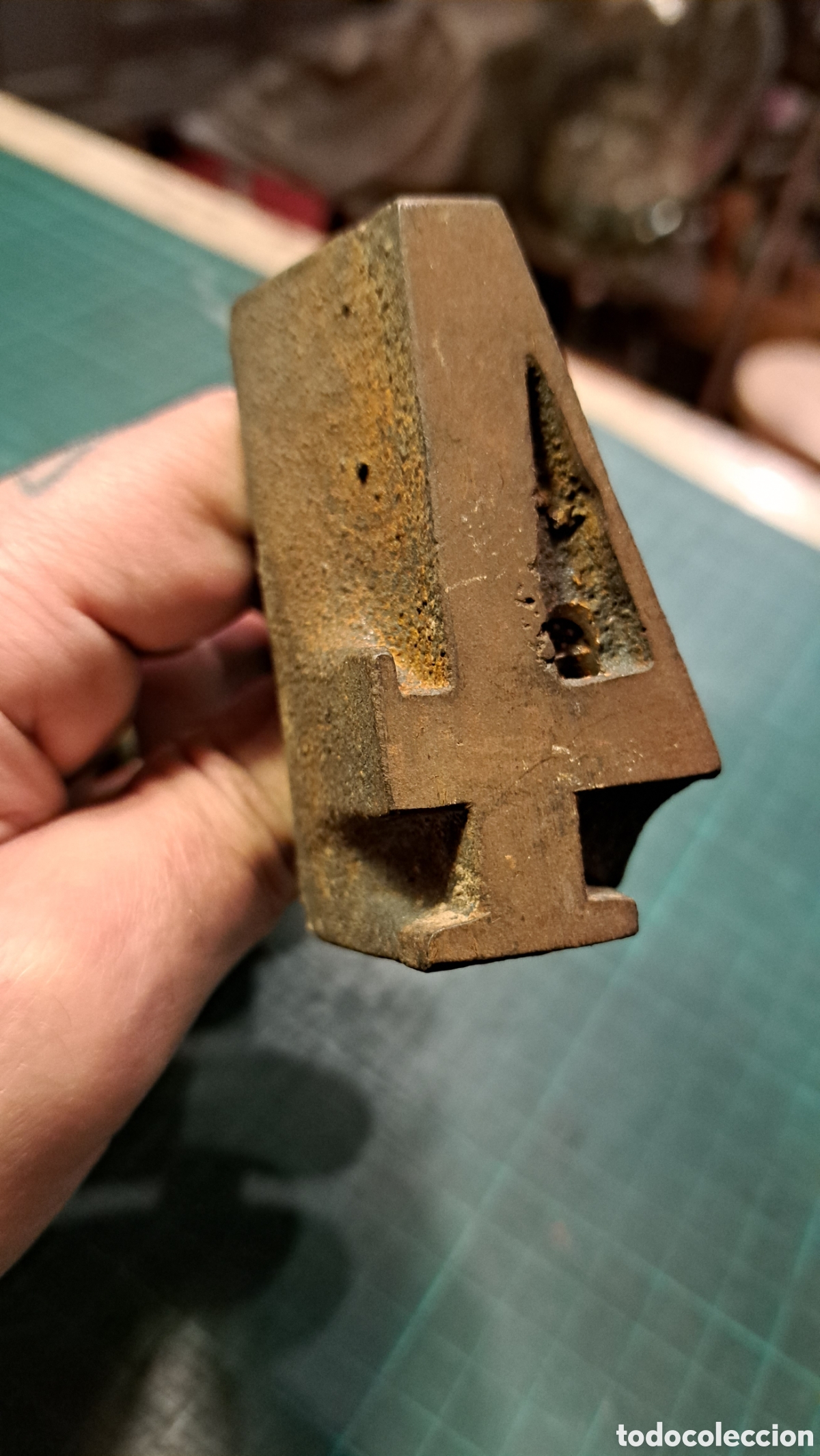 Antig&uuml;edades: N&uacute;mero 4 hierro imprenta - Foto 4
