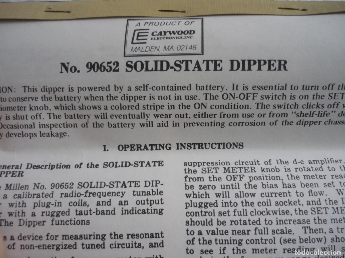 Antig&uuml;edades: Medidor de inmersi&oacute;n en la red Miller, Solid-State Dipper - Foto 12