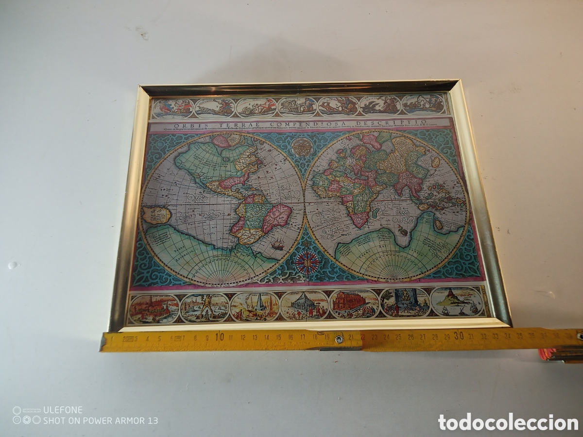 Antig&uuml;edades: Cuadro antiguo planisferio - Foto 4