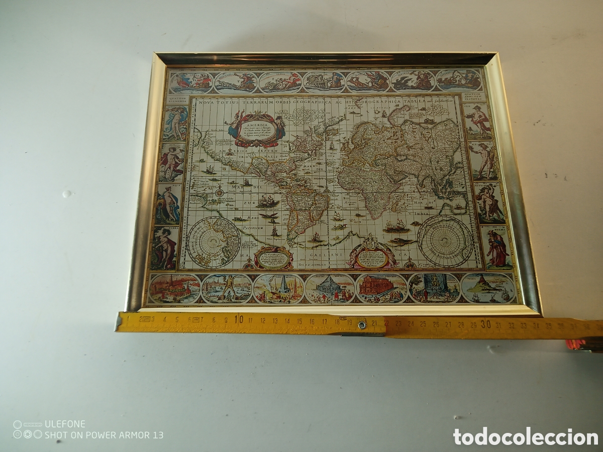 Antig&uuml;edades: Cuadro antiguo planisferio - Foto 2
