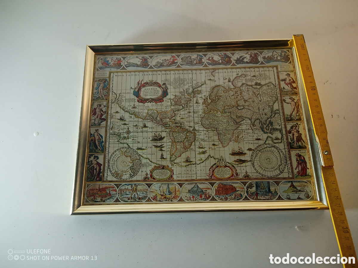 Antig&uuml;edades: Cuadro antiguo planisferio - Foto 4