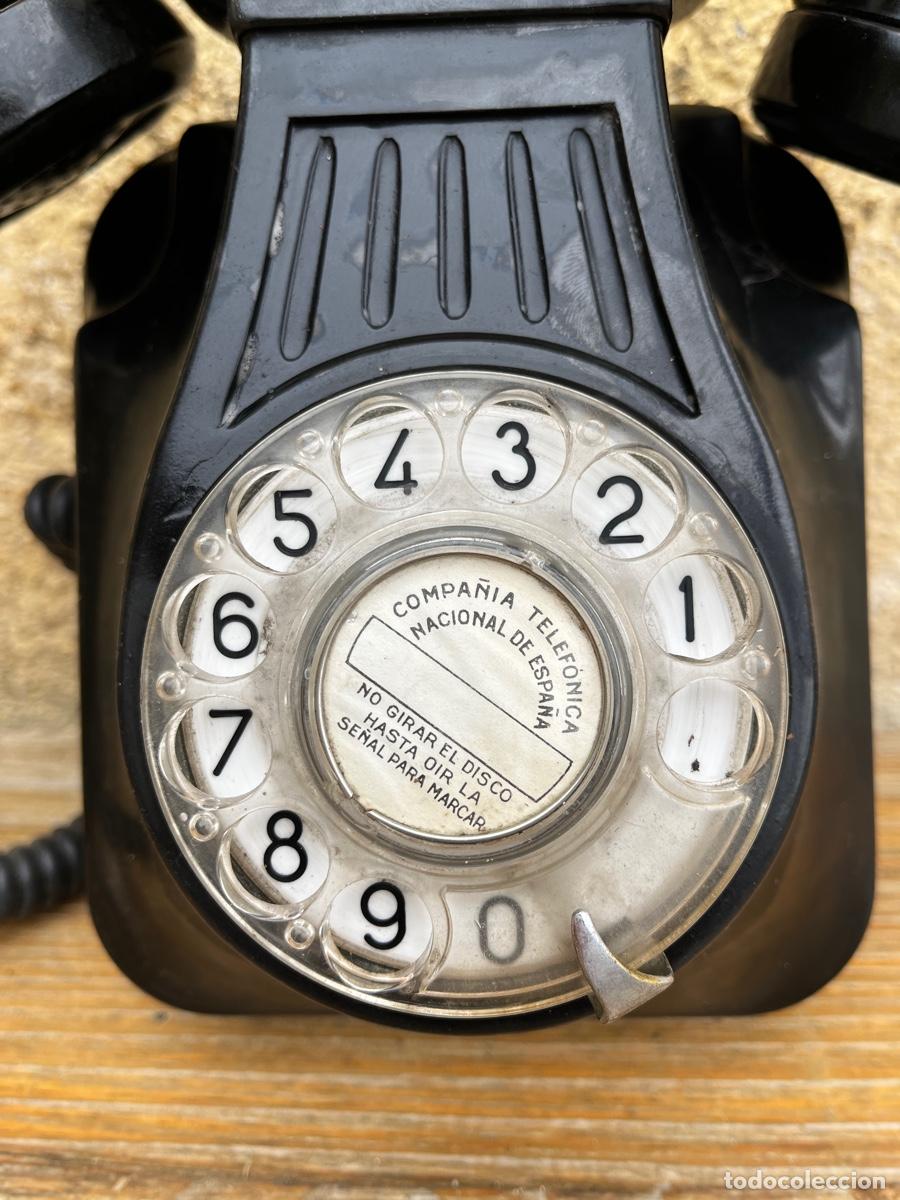 Tel&eacute;fonos: Telefono en baquelita de pared Compa&ntilde;&iacute;a Telef&oacute;nica. - Foto 4