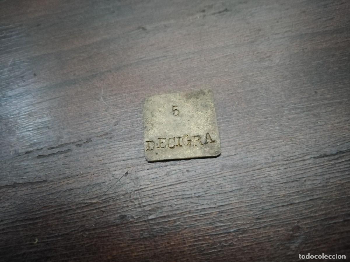 Antig&uuml;edades: Antiguo ponderal de 5 decigramos. - Foto 1