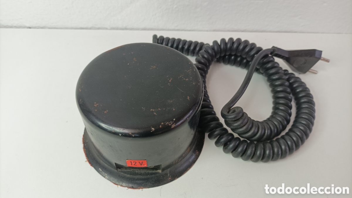 Antig&uuml;edades: Transformador antiguo redondo con cable - Foto 2