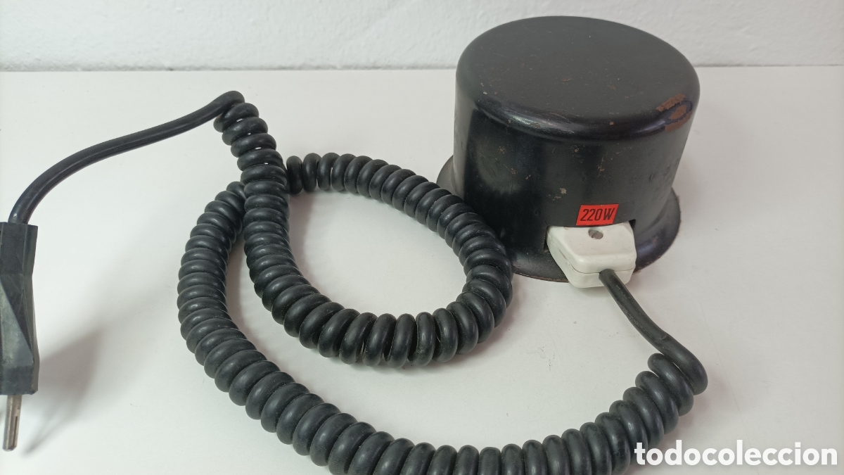 Antig&uuml;edades: Transformador antiguo redondo con cable - Foto 3
