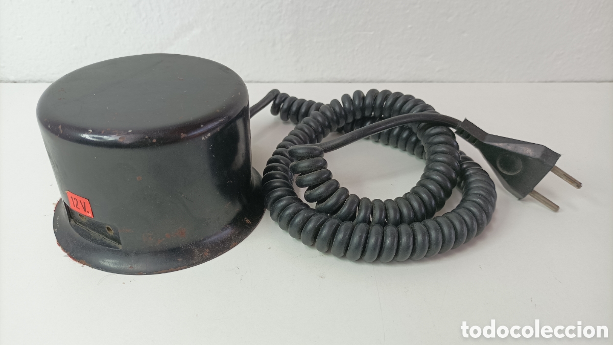 Antig&uuml;edades: Transformador antiguo redondo con cable - Foto 6
