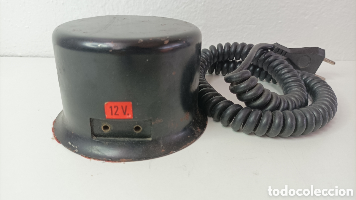 Antig&uuml;edades: Transformador antiguo redondo con cable - Foto 1