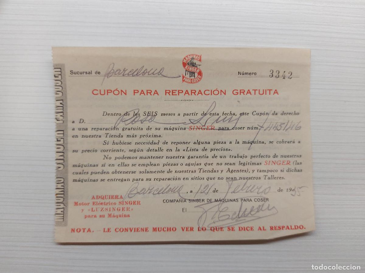 Antig&uuml;edades: SINGER, DOCUMENTACI&Oacute;N M&Aacute;QUINA DE COSER, 1921 - Foto 8