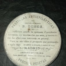 Antigüedades: ANTIGUA CAJA DE PASTILLAS ANTIEPILÉPTICAS. B. OCHOA. SIGLO XIX. MO. Lote 388410794
