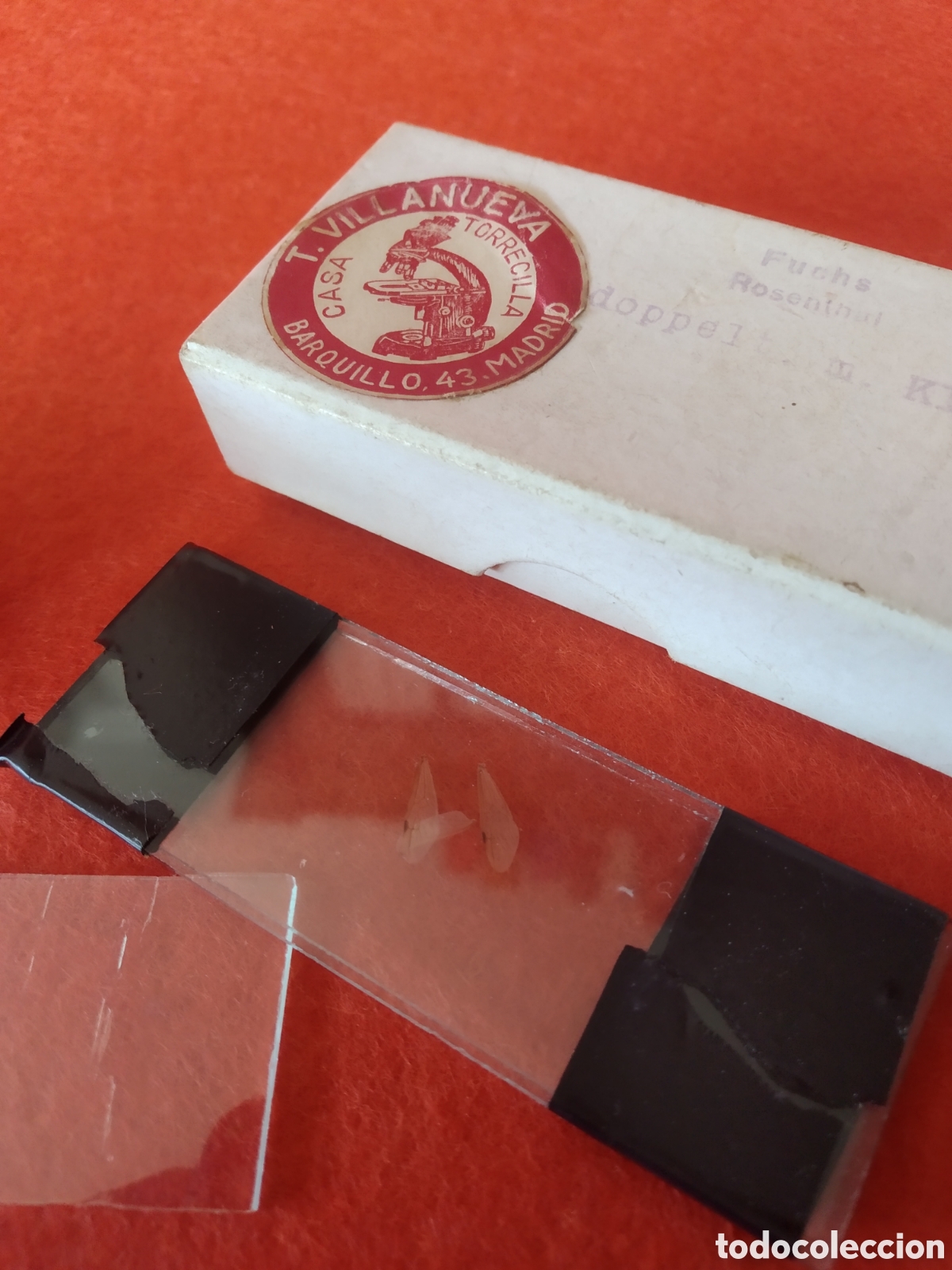 Antig&uuml;edades: PAREJA DE CAJITAS CON CRISTALES DE MICROSCOPIO - Foto 3