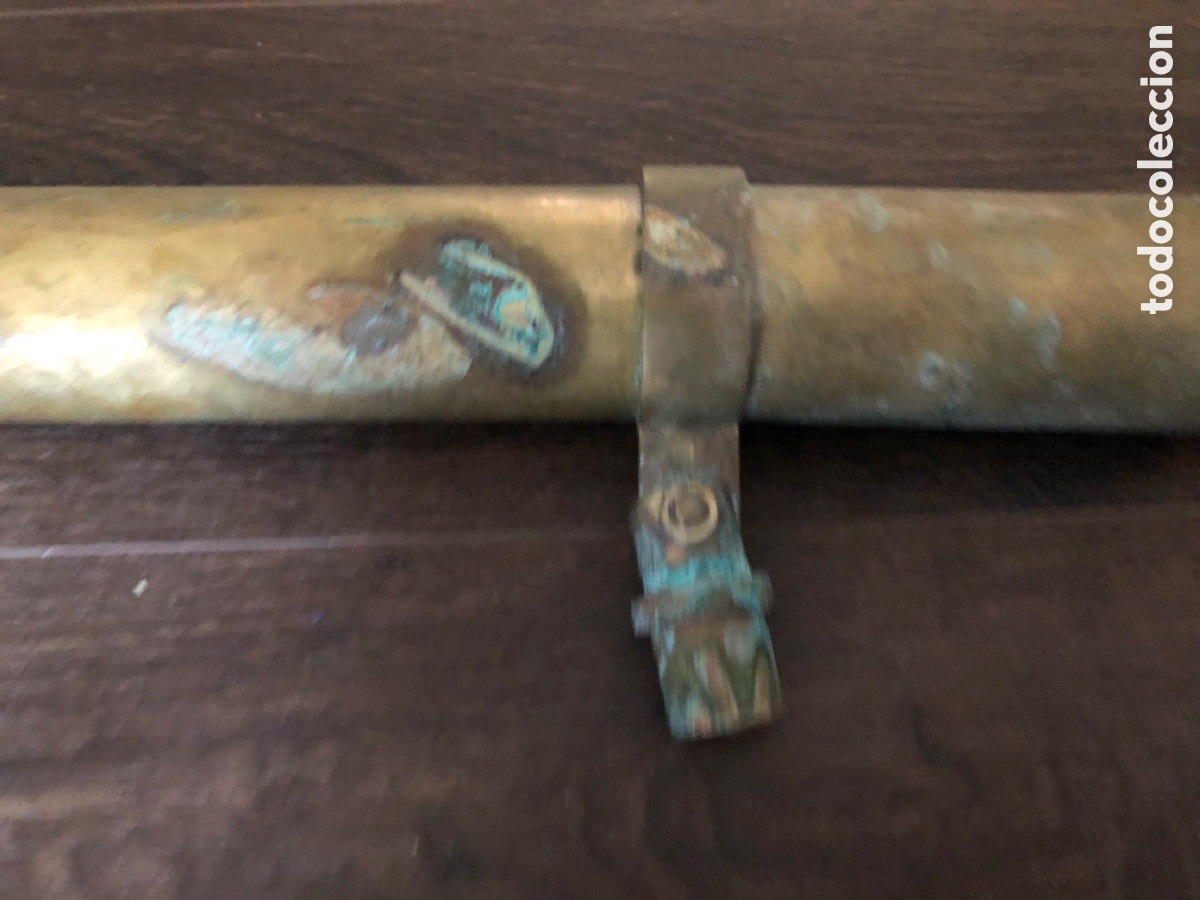 Antig&uuml;edades: Antiguo catalejo de bronce 1 metro de largo - Foto 7