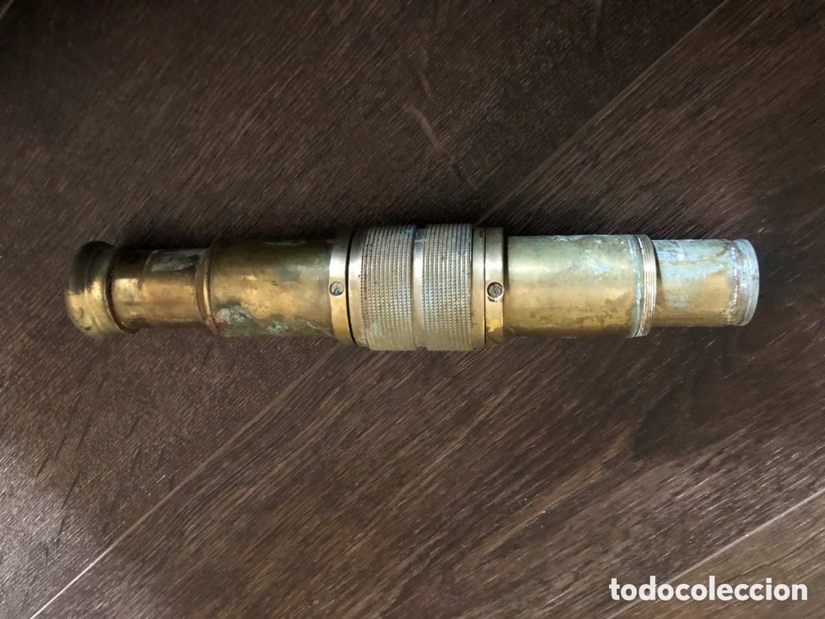 Antig&uuml;edades: Antiguo catalejo de bronce 1 metro de largo - Foto 10