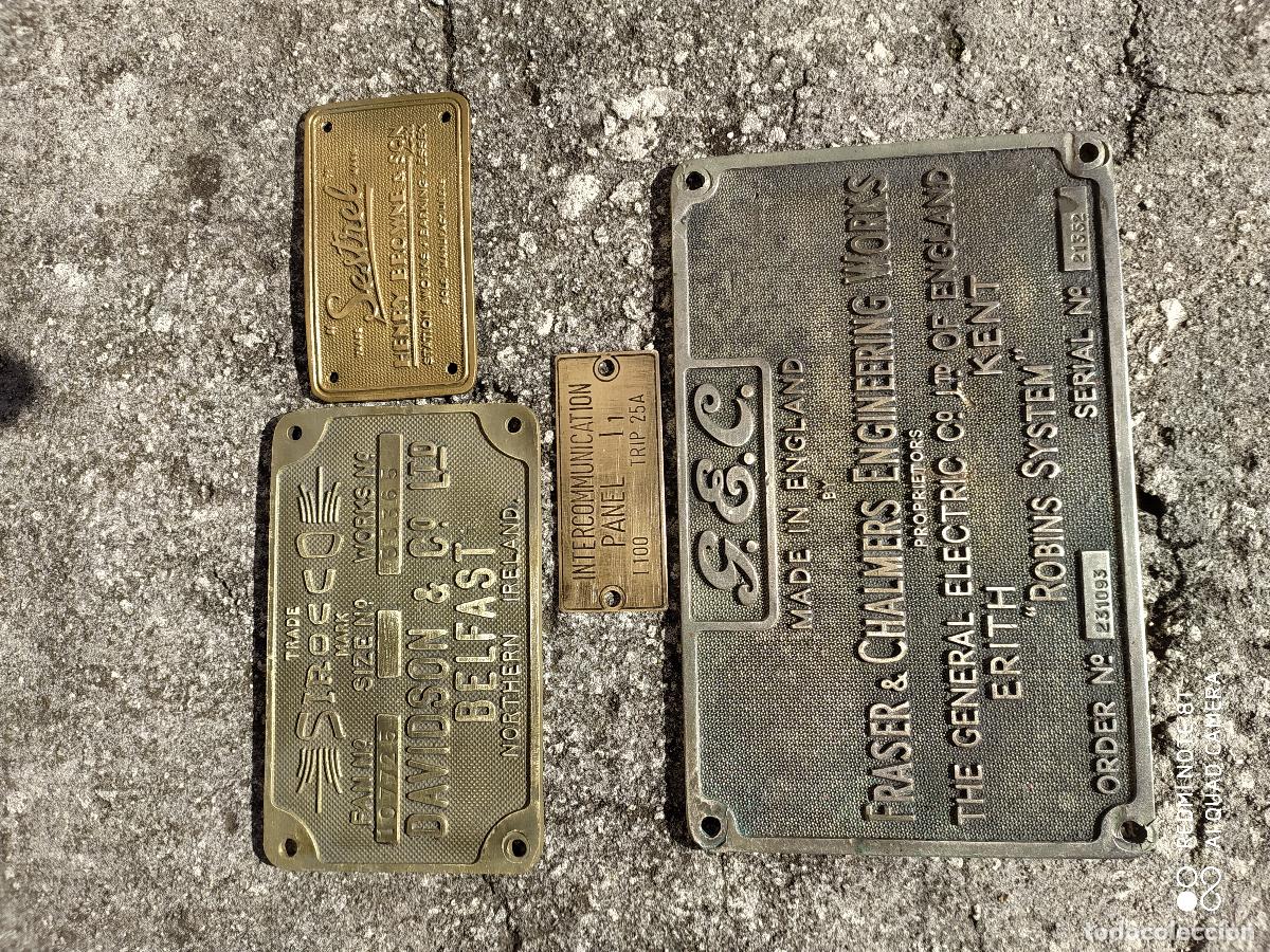 Antig&uuml;edades: Lote de 4 placas marinas Bronce - Foto 1