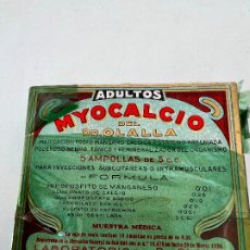 Antigüedades: MYOCALCIO DR. OLALLA MALAGA MEDICAMENTO ANTIGUO FARMACIA