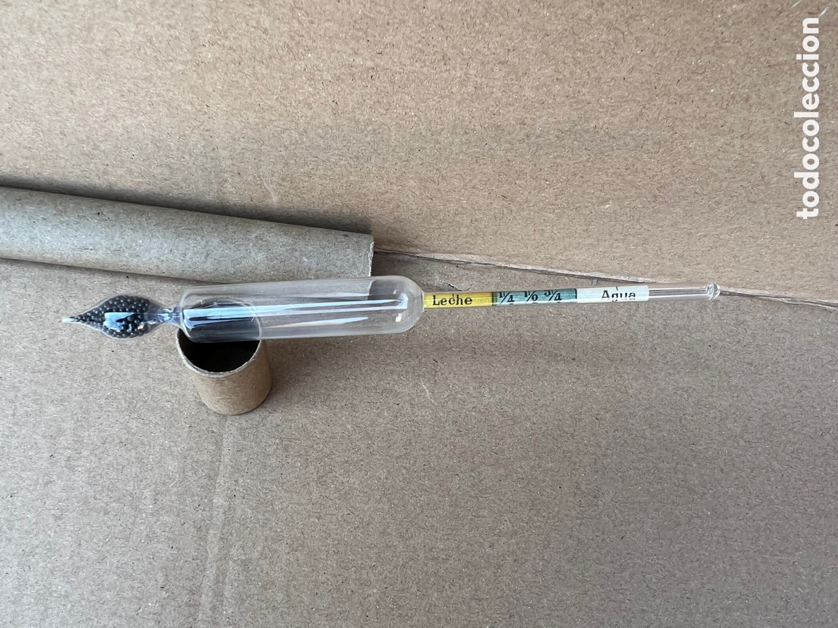 Antig&uuml;edades: DENSIMETRO AER&Oacute;METRO PARA LA LECHE 15 cm - Foto 1