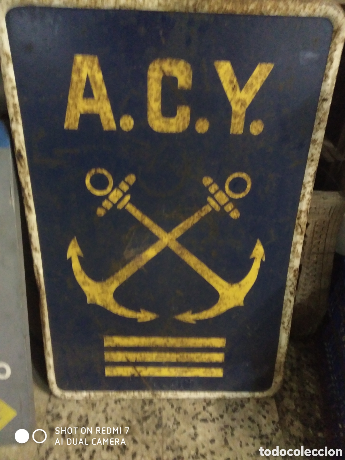Antig&uuml;edades: Cartel se&ntilde;al de tr&aacute;fico - Foto 1