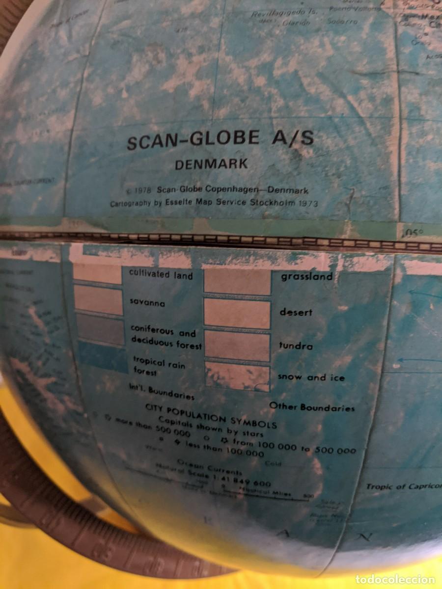 Antig&uuml;edades: Globo terr&aacute;queo SCAN GLOBE A/S Dinamarca 1978, en Ingl&eacute;s - Foto 2