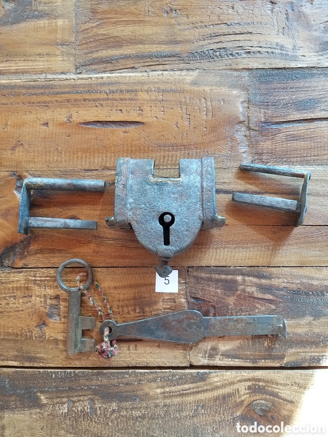 Antig&uuml;edades: Antiguo Candado de p&uacute;as de doble extremo - Foto 3