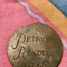 Antigüedades: PESA PESO PONDERAL JETON PETRUS RENDERS 1716 36 MM. 7'5 GRAMOS
