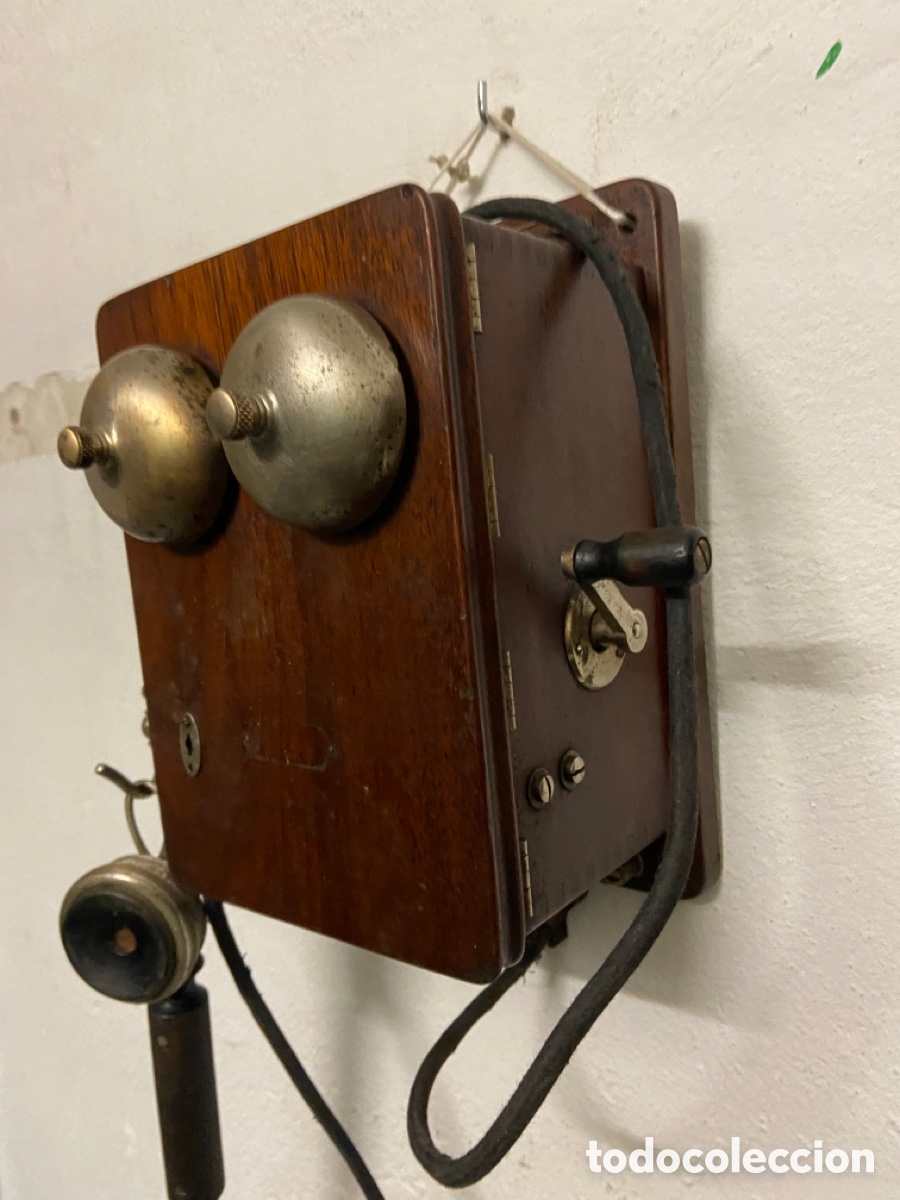 Tel&eacute;fonos: ANTIGUO TELEFONO ESPA&Ntilde;OL DE MADERA DE COLGAR - Foto 6