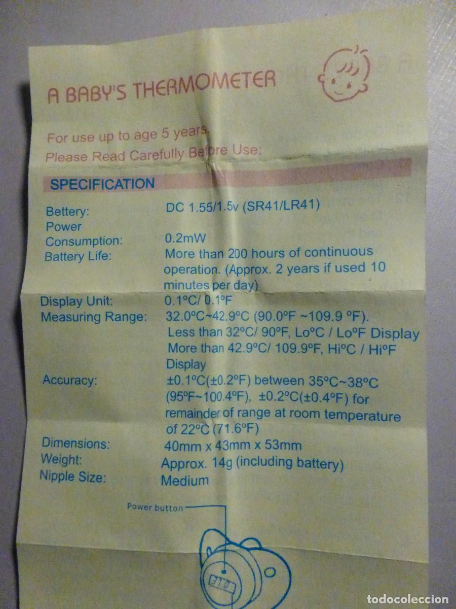 Antig&uuml;edades: Term&oacute;metro Beb&eacute; de chupete - Pacifier Therm&oacute;meter - Digital - Resistente al Agua - Precintado - Foto 9