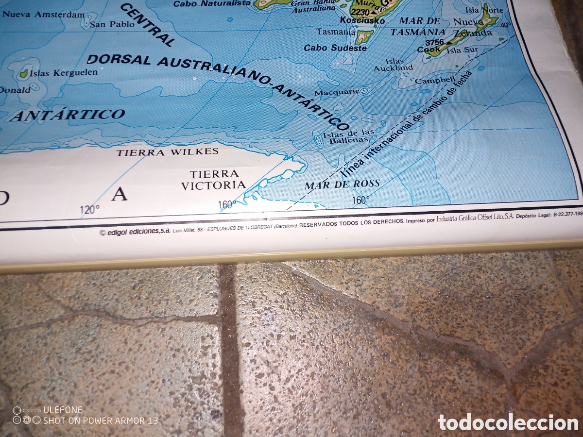 Antig&uuml;edades: Mapa escolar EGB mapamundi - Foto 2
