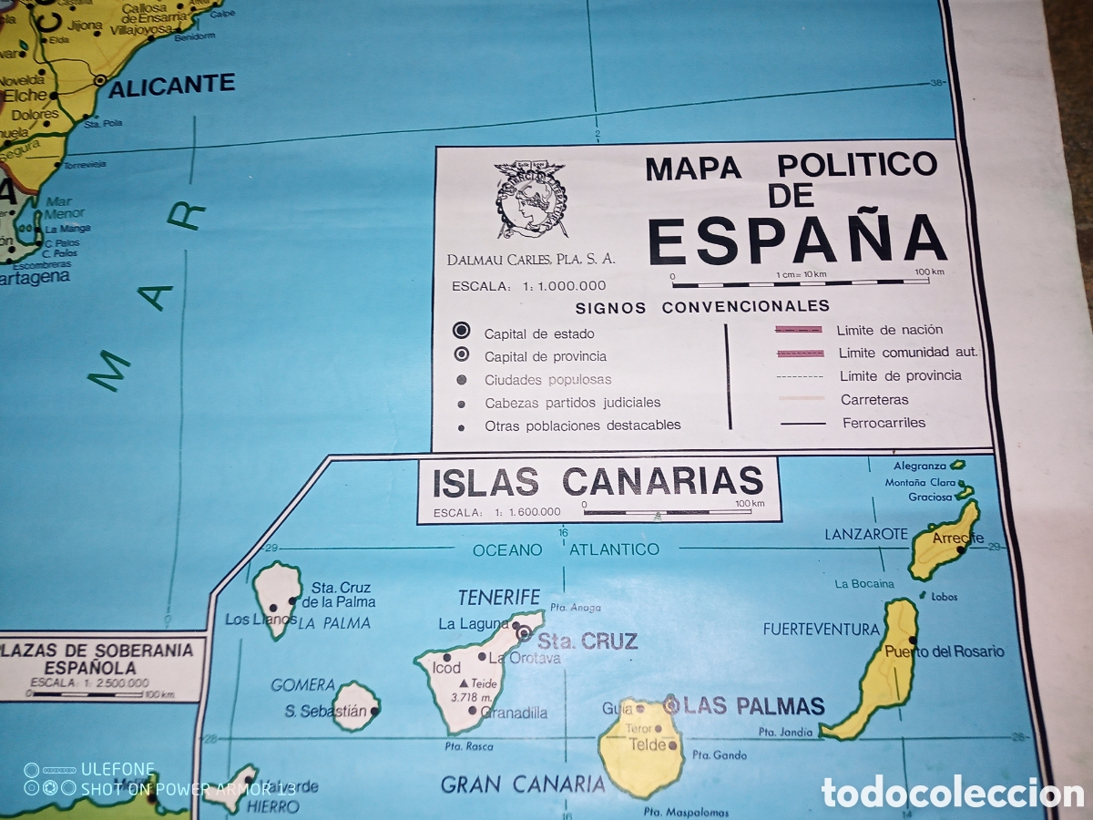 Antig&uuml;edades: Mapa escolar EGB Espa&ntilde;a - Foto 3