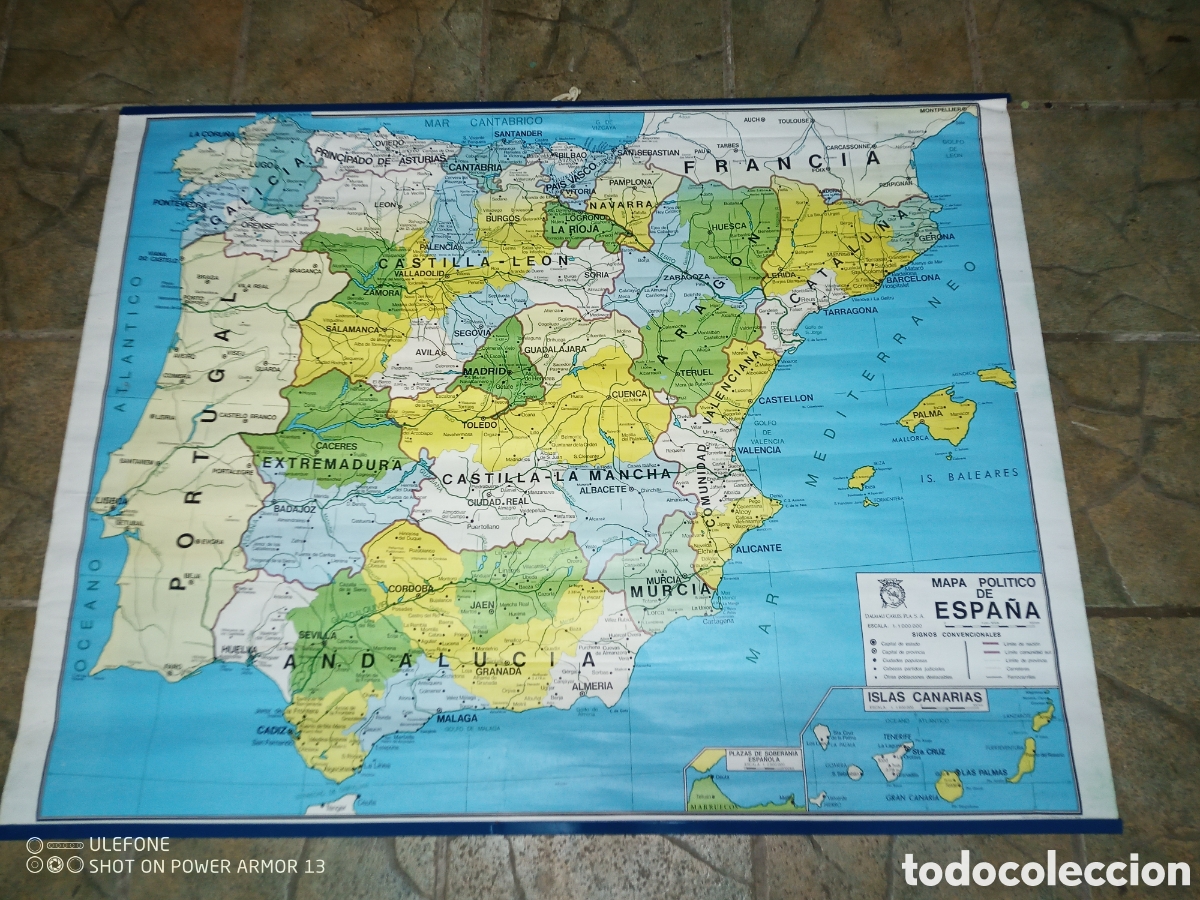 Antig&uuml;edades: Mapa escolar EGB Espa&ntilde;a - Foto 2