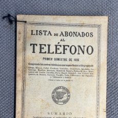 Teléfonos: BARCELONA PROVINCIA. LISTA DE ABONADOS AL TELÉFONO BERGA, BLANES, CALAF, CARDONA… (A.1926). Lote 401159889