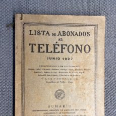 Teléfonos: BARCELONA PROVINCIA. LISTA DE ABONADOS AL TELÉFONO BLANES, CALAF, CARDONA, SOLSONA… (JUNIO DE 1927). Lote 401160524