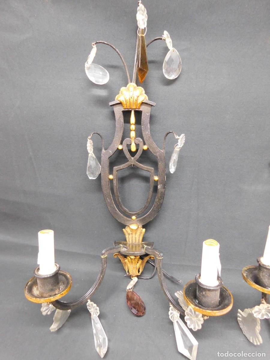 Antig&uuml;edades: PAREJA CANDELABROS HIERRO - Foto 3
