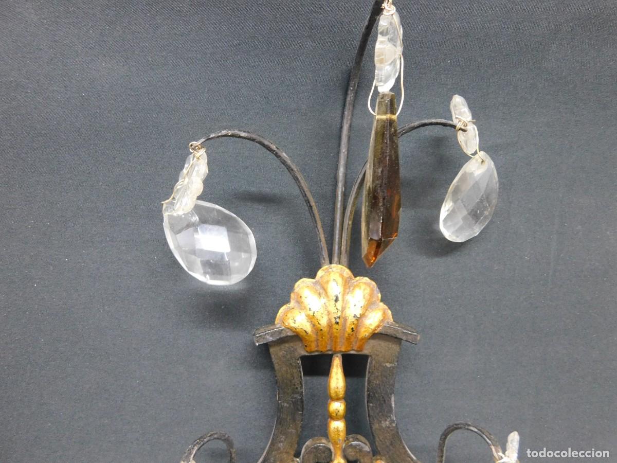 Antig&uuml;edades: PAREJA CANDELABROS HIERRO - Foto 4