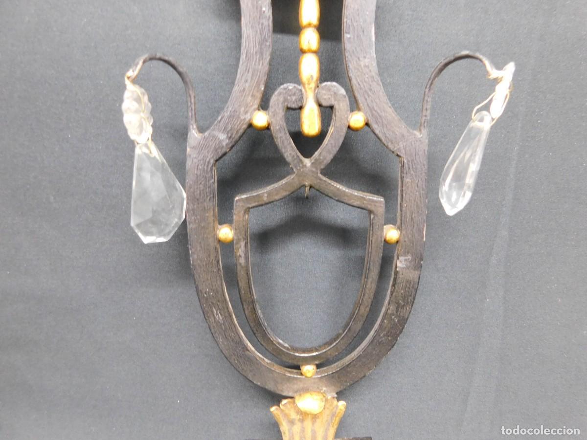 Antig&uuml;edades: PAREJA CANDELABROS HIERRO - Foto 5
