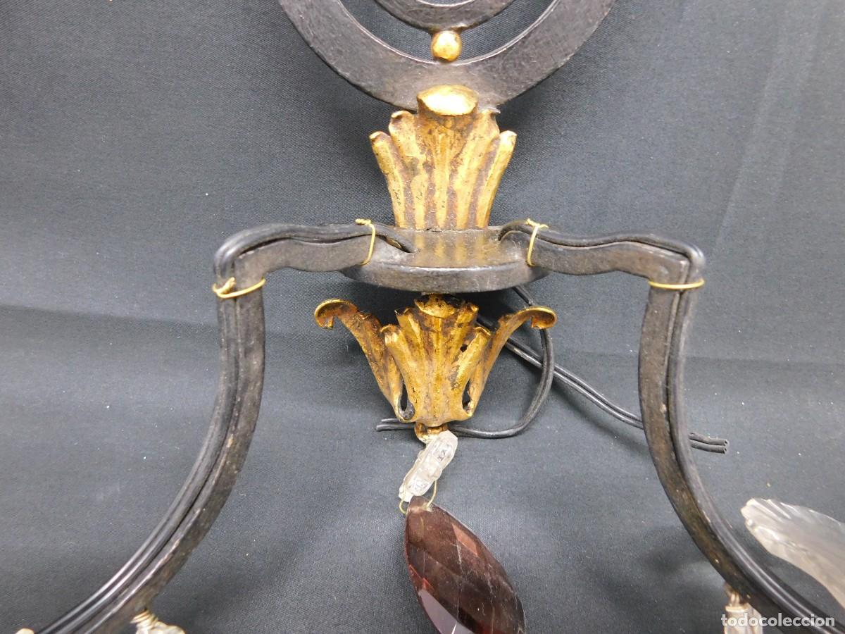 Antig&uuml;edades: PAREJA CANDELABROS HIERRO - Foto 6