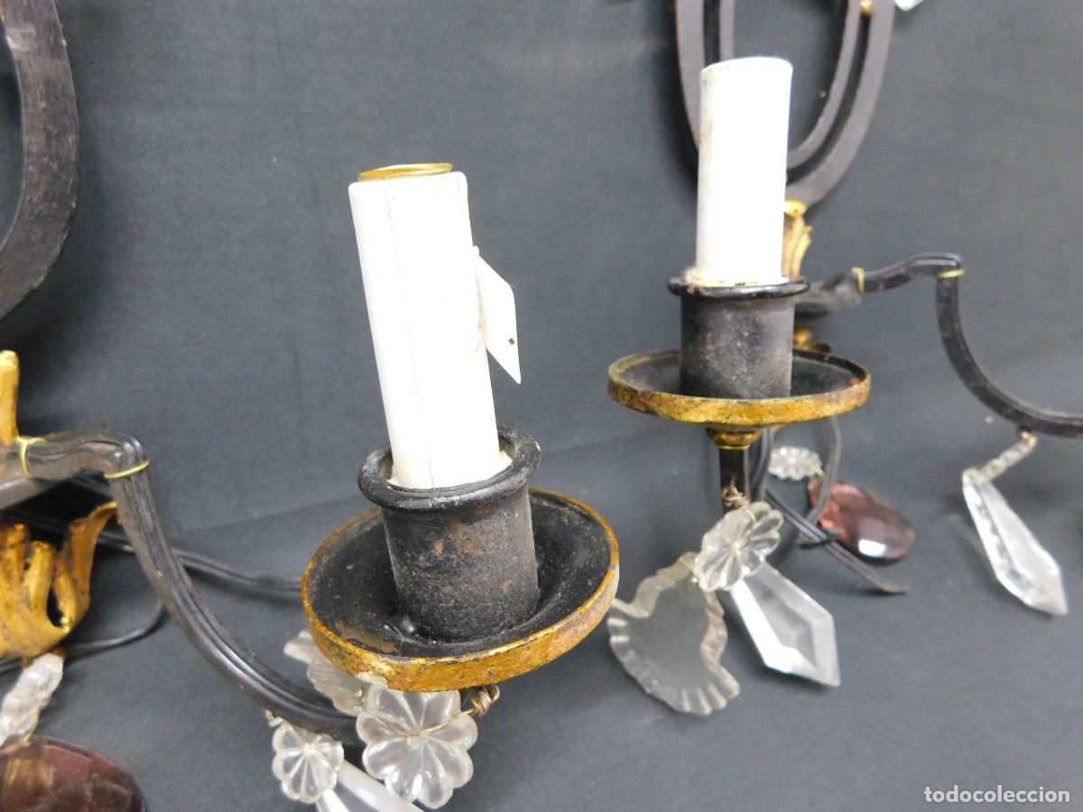 Antig&uuml;edades: PAREJA CANDELABROS HIERRO - Foto 7