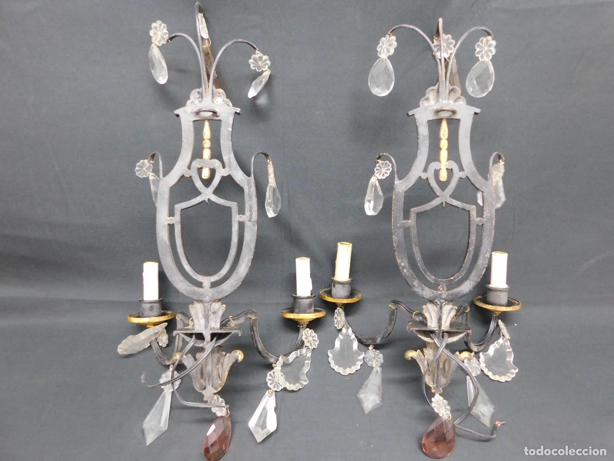 Antig&uuml;edades: PAREJA CANDELABROS HIERRO - Foto 10