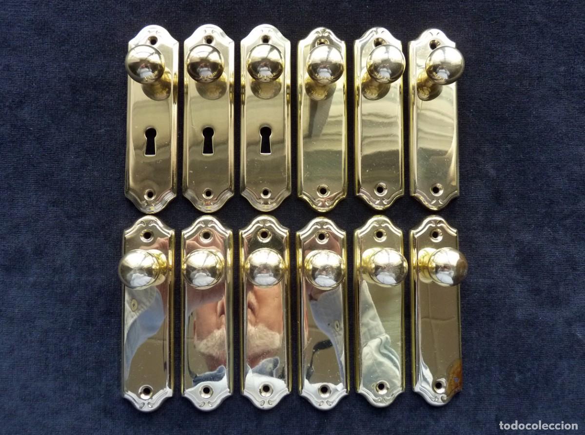 seis tiradores armarios empotrados de laton - Compra venta en todocoleccion