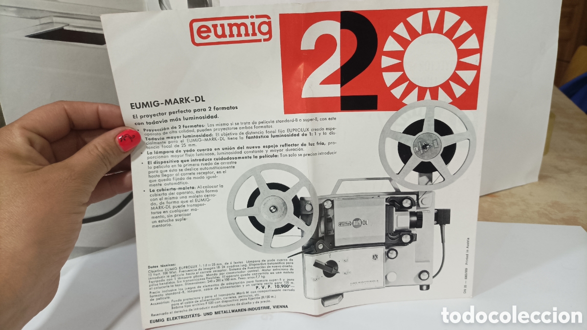 Antig&uuml;edades: Publicidad proyector Eumig Mark S super 8 . Eumig Mark DL - Foto 9
