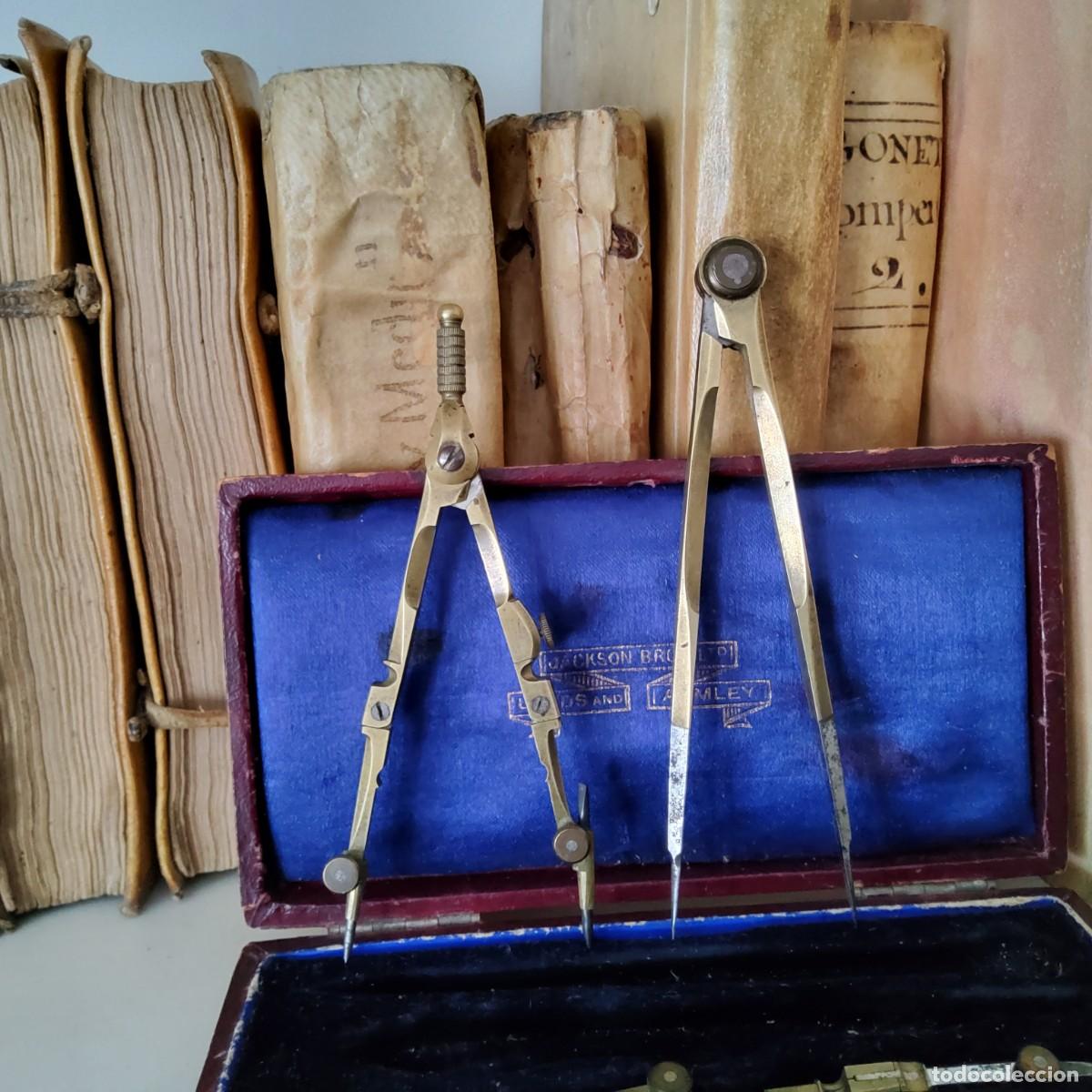 Antig&uuml;edades: ANTIGUA CAJA DE COMPASES COMPLETA, SIGLO XIX - Foto 5