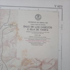 Antigüedades: CARTA NAUTICA DEL BAJO DE LOS CABEZOS E ISLA DE TARIFA AÑO 1974