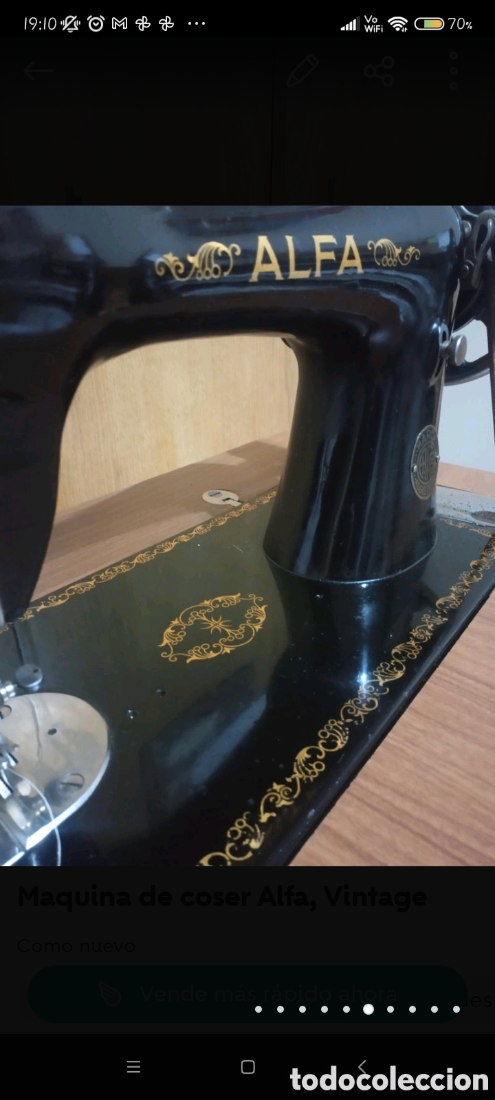 Antig&uuml;edades: M&aacute;quina de coser Alfa impecable - Foto 9