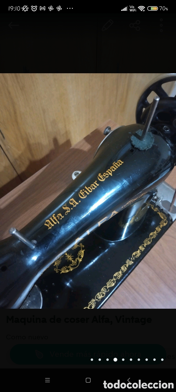 Antig&uuml;edades: M&aacute;quina de coser Alfa impecable - Foto 4