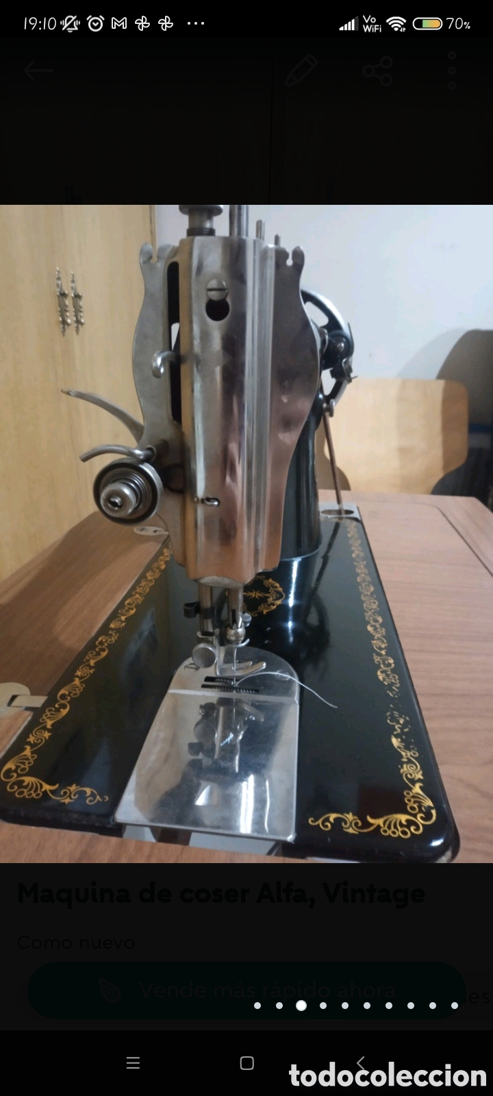 Antig&uuml;edades: M&aacute;quina de coser Alfa impecable - Foto 3